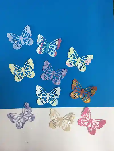 Mariposas Decorativas De Papel X10 Und Colores Surtido (4x3)