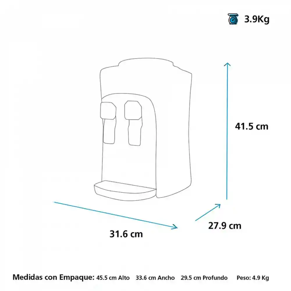 Dispensador Agua Mabe 31x41x27cm Negro 115 V