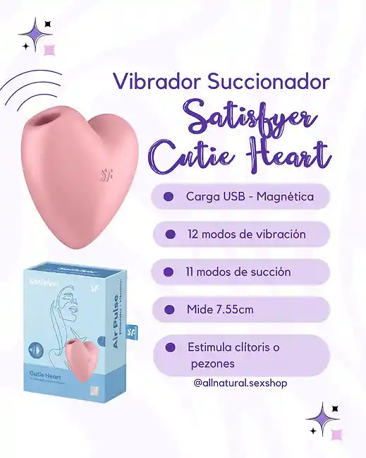 Succionador Vibrador Satisfyer Cutie Heart Corazón / Recargable