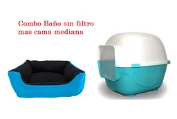 Baño Arenero Sin Filtro Mas Cama Mediana Impermeable