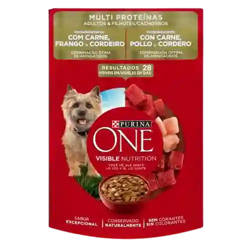 Purina One Pouch Multiproteinas Perros Cachorros Y Adultos Carne,pollo Y Cordero X 85gr