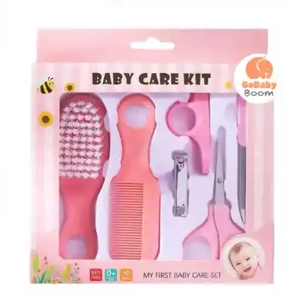 Kit Estuche Para Bebe 6 Piezas Niña Set Peine, Cepillo, Cortaúñas