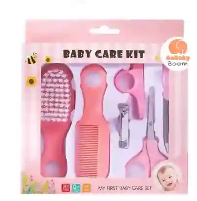 Kit Estuche Para Bebe 6 Piezas Niña Set Peine, Cepillo, Cortaúñas