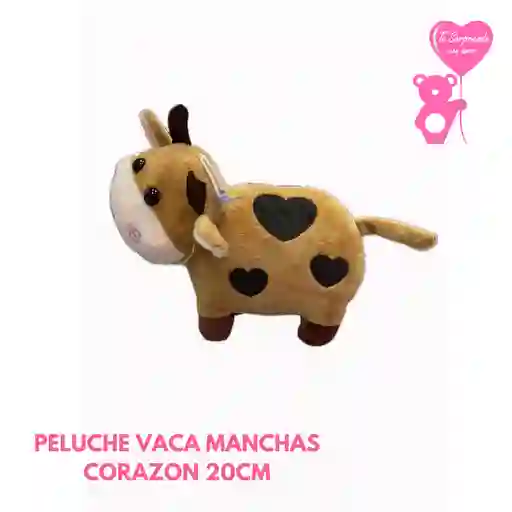 Peluche Vaca Manchas Corazon 20cm