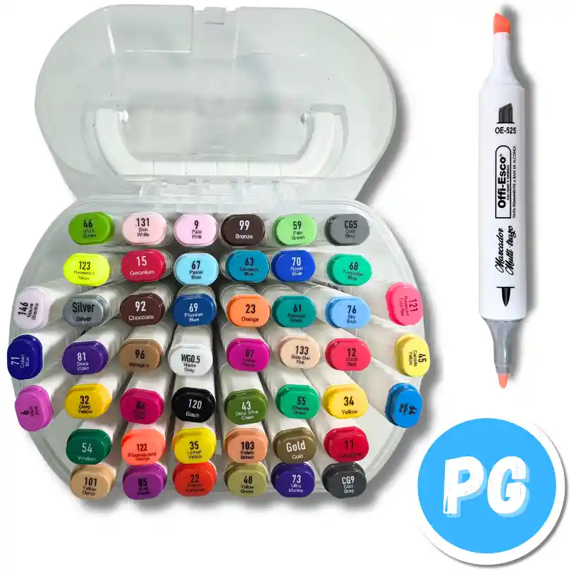 Caja Marcador Offiesco Multitrazo X48 Doble Punta (punta Fina Y Biselada) A Base De Alcohol Oe 525 48