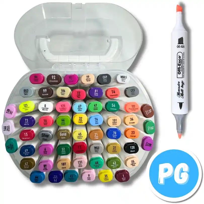 Caja Marcador Offiesco Multitrazo X60 Doble Punta (punta Fina Y Biselada) A Base De Alcohol Oe 525 60