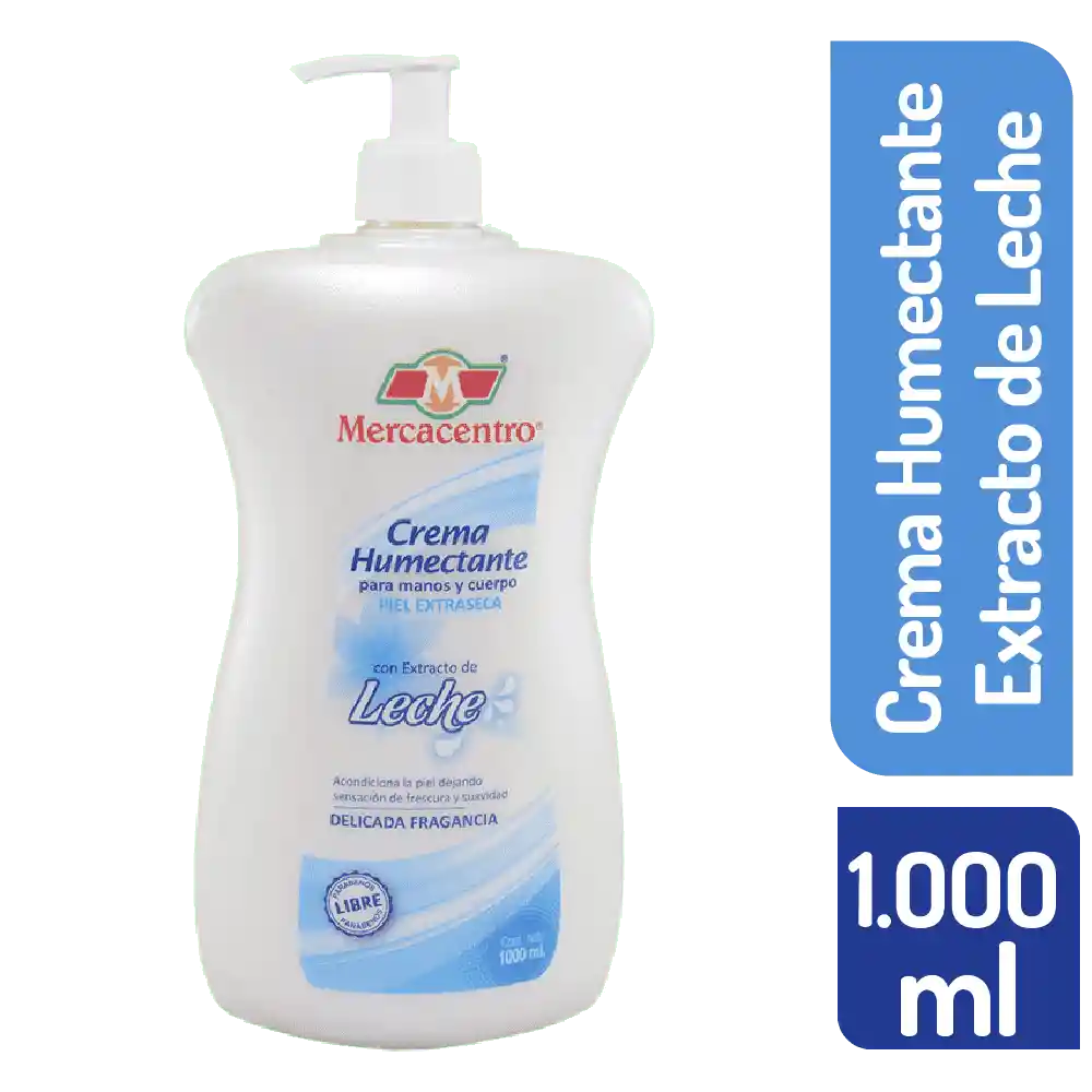 Crema Mercacentro Leche Humectante 1000 Ml