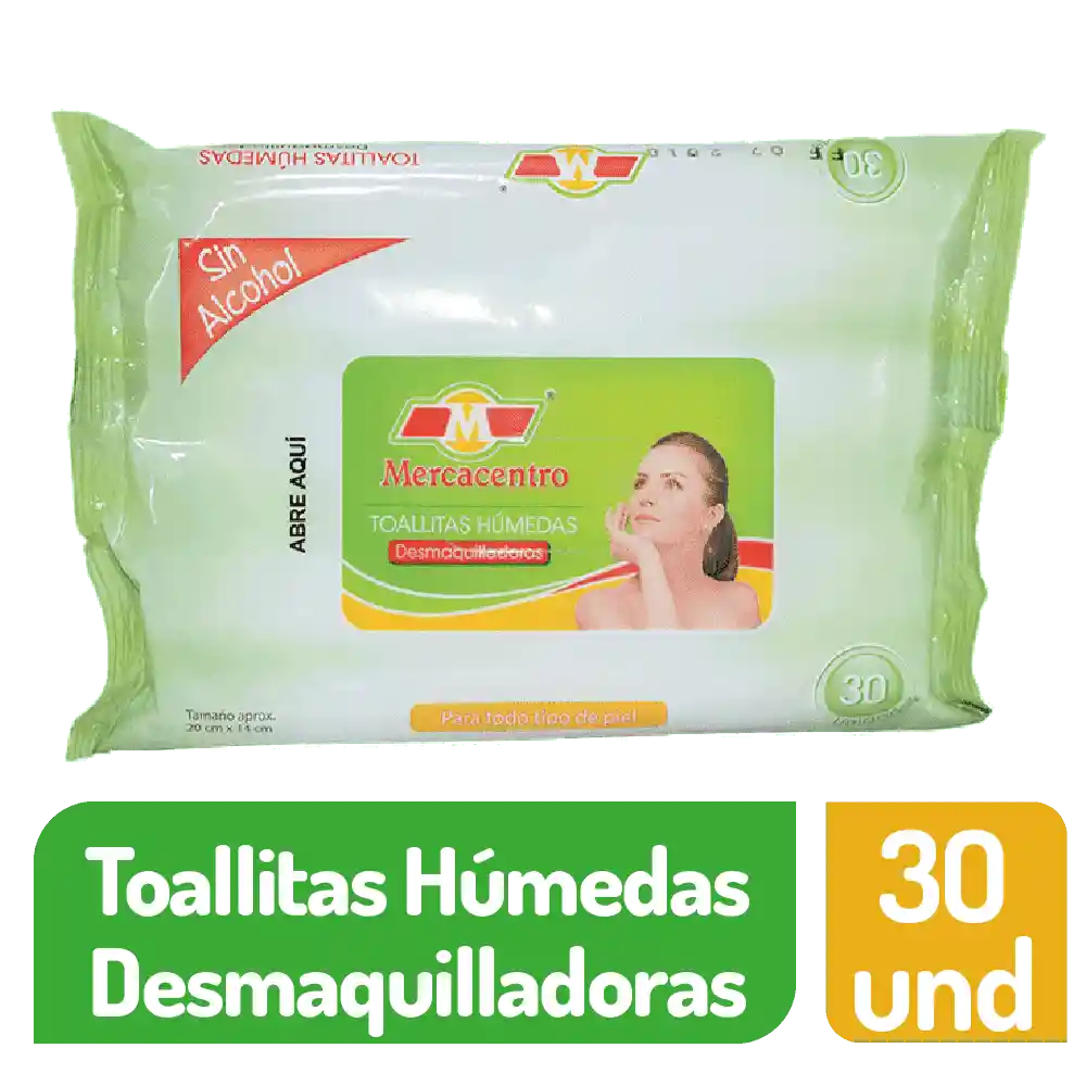 Toallitas Mercacentro Desmaquilladora 30 Und