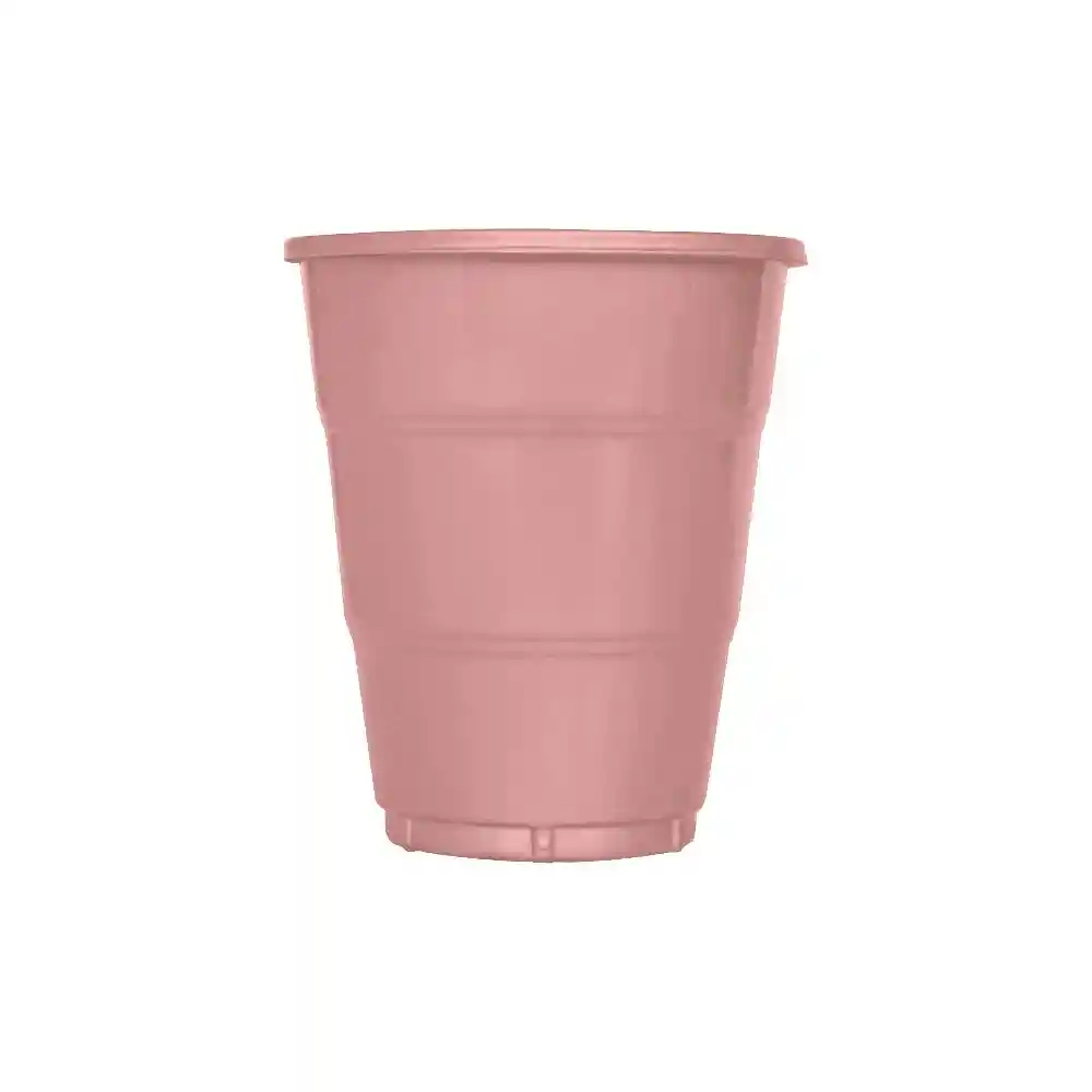 Vaso Desechable Dorado Rosa Deluxe Plastico 7 Oz X 10 Und Sempertex