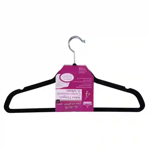 Paquete De Ganchos Para Ropa Forrados En Terciopelo