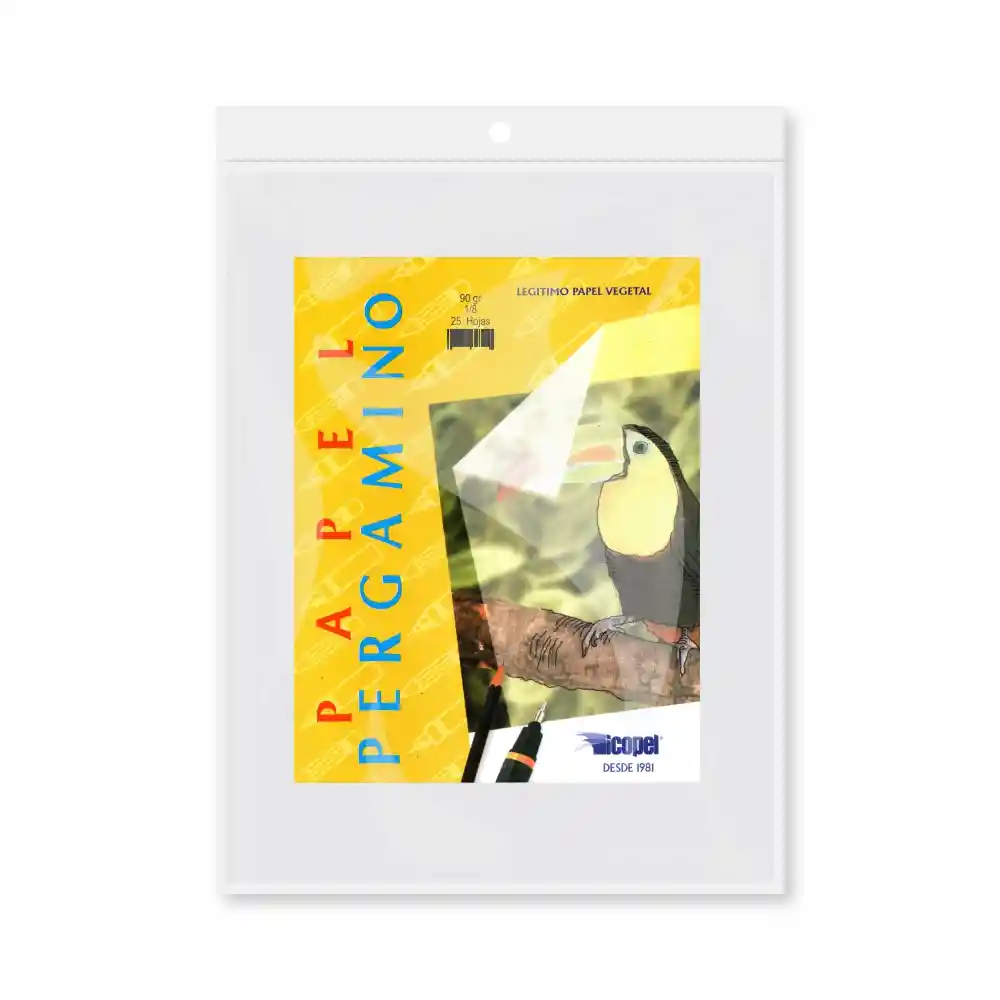 Papel Pergamino 90 G Octavo X 25 Hojas