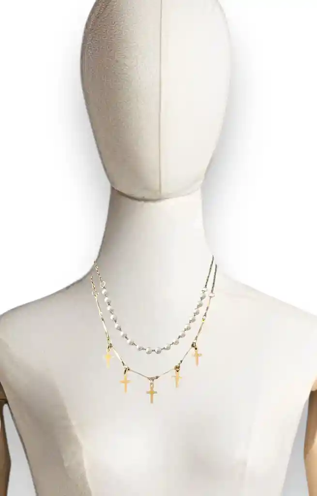 Juego De Collar Y Aretes En Cover Gold - Rodio, Set Aretes Y Collar En Rodio, Joyeria Femenina, Joyas En Cover Gold, Collar En Cover Gold, Arete En Cover Gold