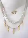 Juego De Collar Y Aretes En Cover Gold - Rodio, Set Aretes Y Collar En Rodio, Joyeria Femenina, Joyas En Cover Gold, Collar En Cover Gold, Arete En Cover Gold