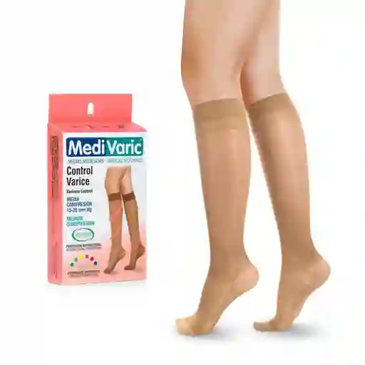 Medias De Compresión Mediana – Rodilla Punta Cerrada Transparente 15-20mmhg