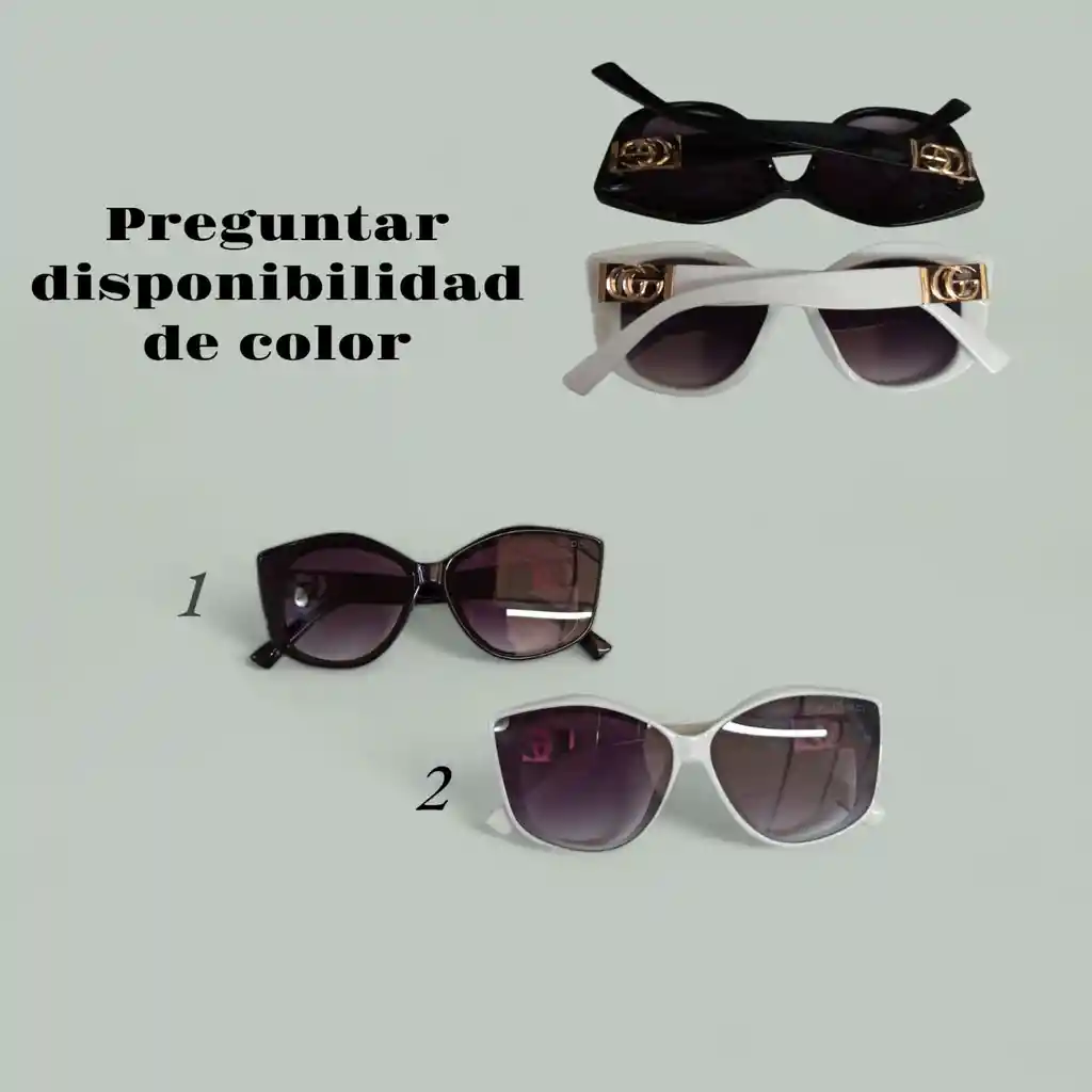 Gafas Lente Diseño Gato Tipo Gucci Negro O Blanco