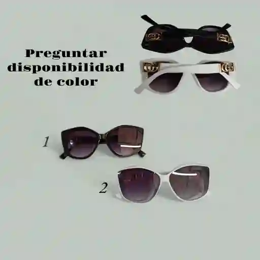 Gafas Lente Diseño Gato Tipo Gucci Negro O Blanco