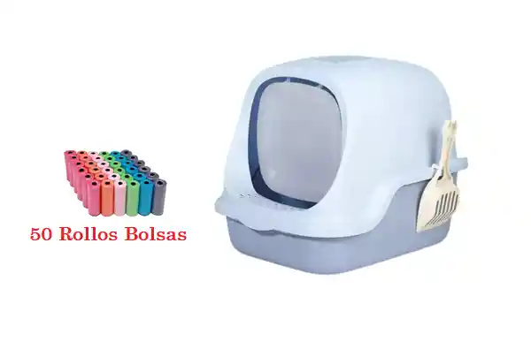 Combo Baño Arenero Con Filtro Mas 50 Rollos De Bolsas