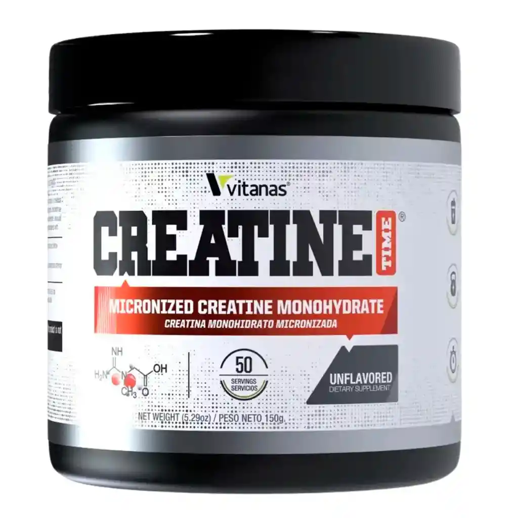 Creatine Time Monohidratada Micronizada 50 Servicios 150gr Vitanas