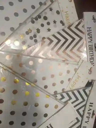 Feston Pepitas O Rayas 8 Unid De 23 Cm Cada Una