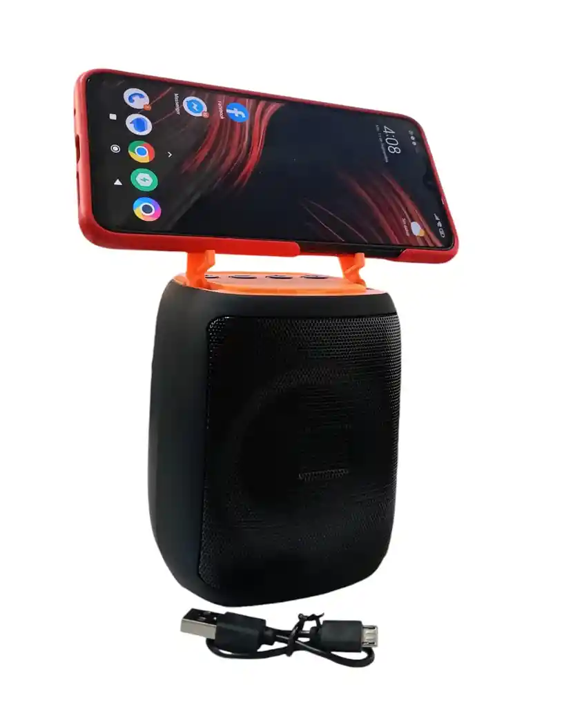 Parlante Bluetooth Con Soporte Para Celular X-912 (negro/naranja)