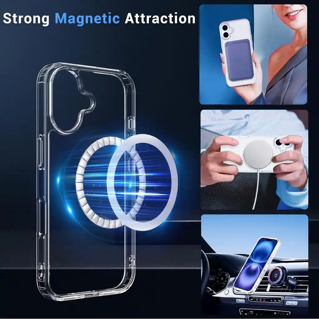 Funda Transparente Magsafe Para Iphone 16 Plus Resistente Y Elegante