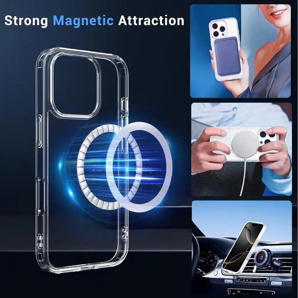 Funda Transparente Magsafe Para Iphone 16 Pro Resistente Y Elegante