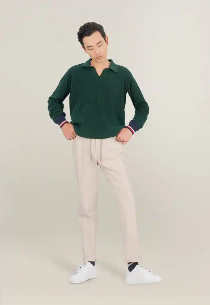 Polo Long Sleeves Verde Talla S