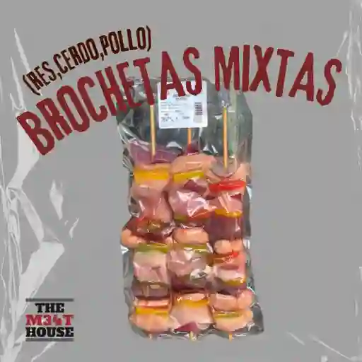 Brochetas Mixtas (res, Cerdo Y Pollo)