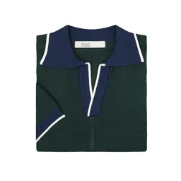 Polo Pescatore Verde Collo Blu Talla S