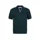 Polo Pescatore Verde Collo Blu Talla S