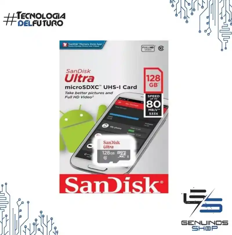 Tarjeta De Memoria Sandisk Sdsquar-128g-gn6mn Ultra Con Adaptador Sd 128gb