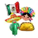 Globos Fiesta Mexicana Para Cumpleaños X5