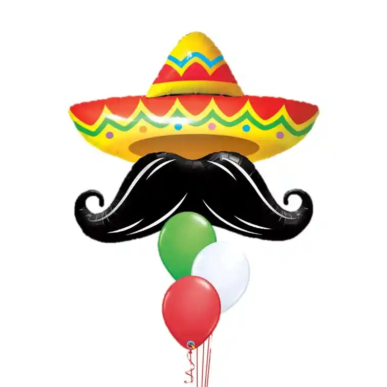 Fiesta Mexicana Sombrero Y Mustache Mexicanos Para Cumpleaños