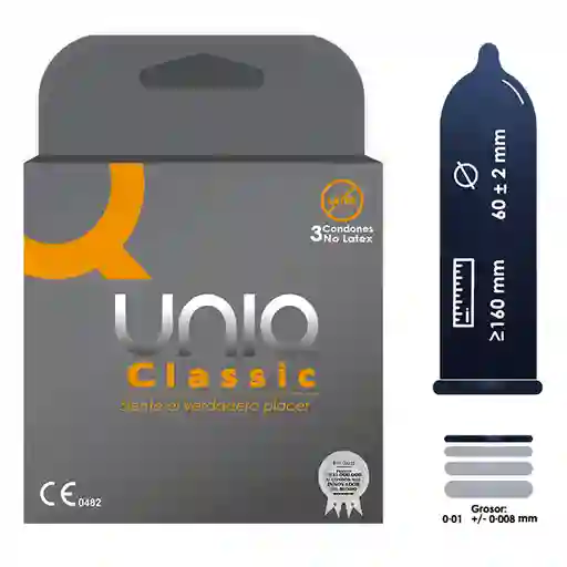 Condones Sin Látex Classic Uniq X 3 Unidades