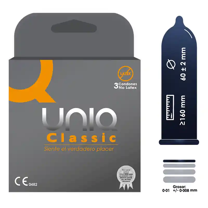 Condones Sin Látex Classic Uniq X 3 Unidades