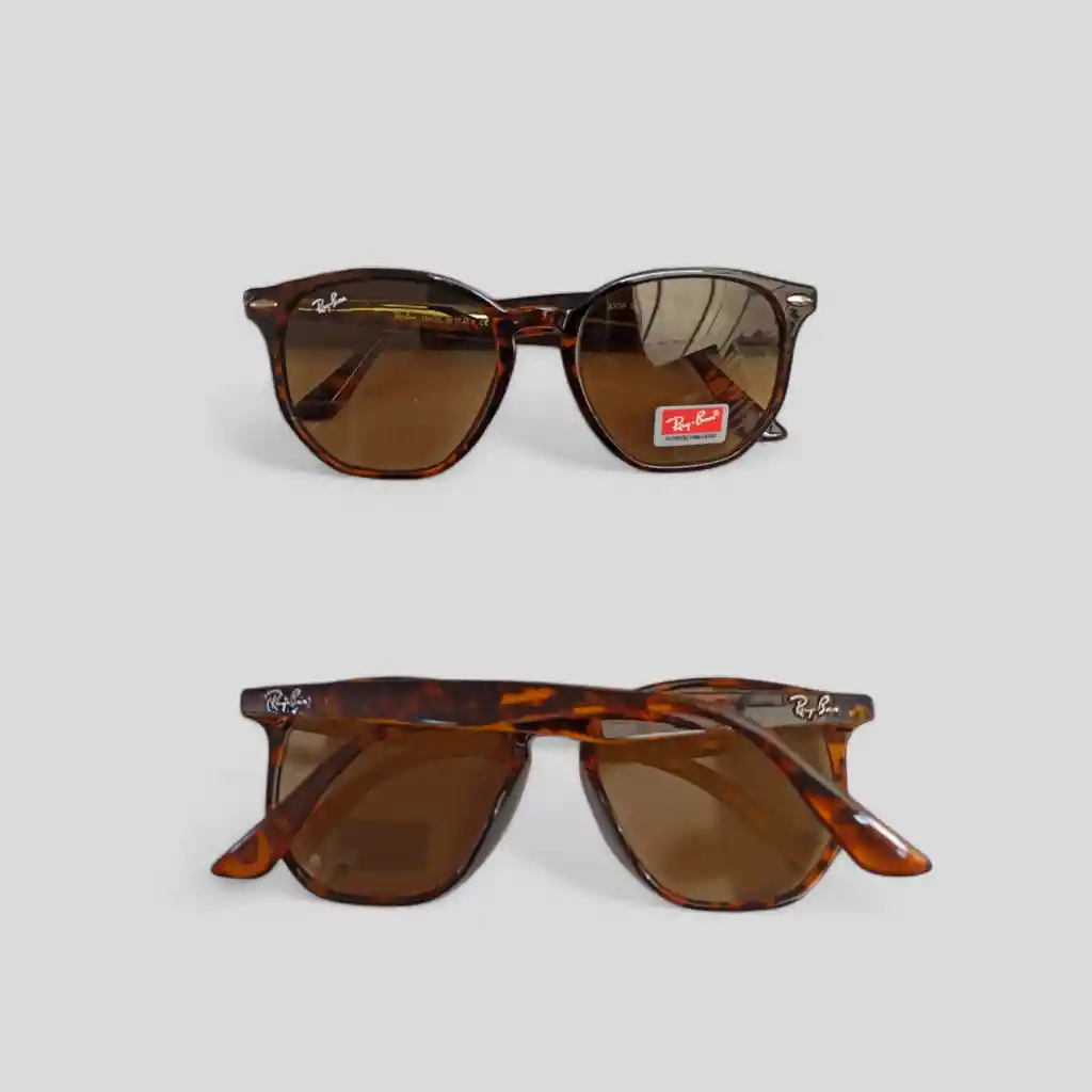 Gafas Lente Oscuro Borde Animal Print Tipo Ray-ban