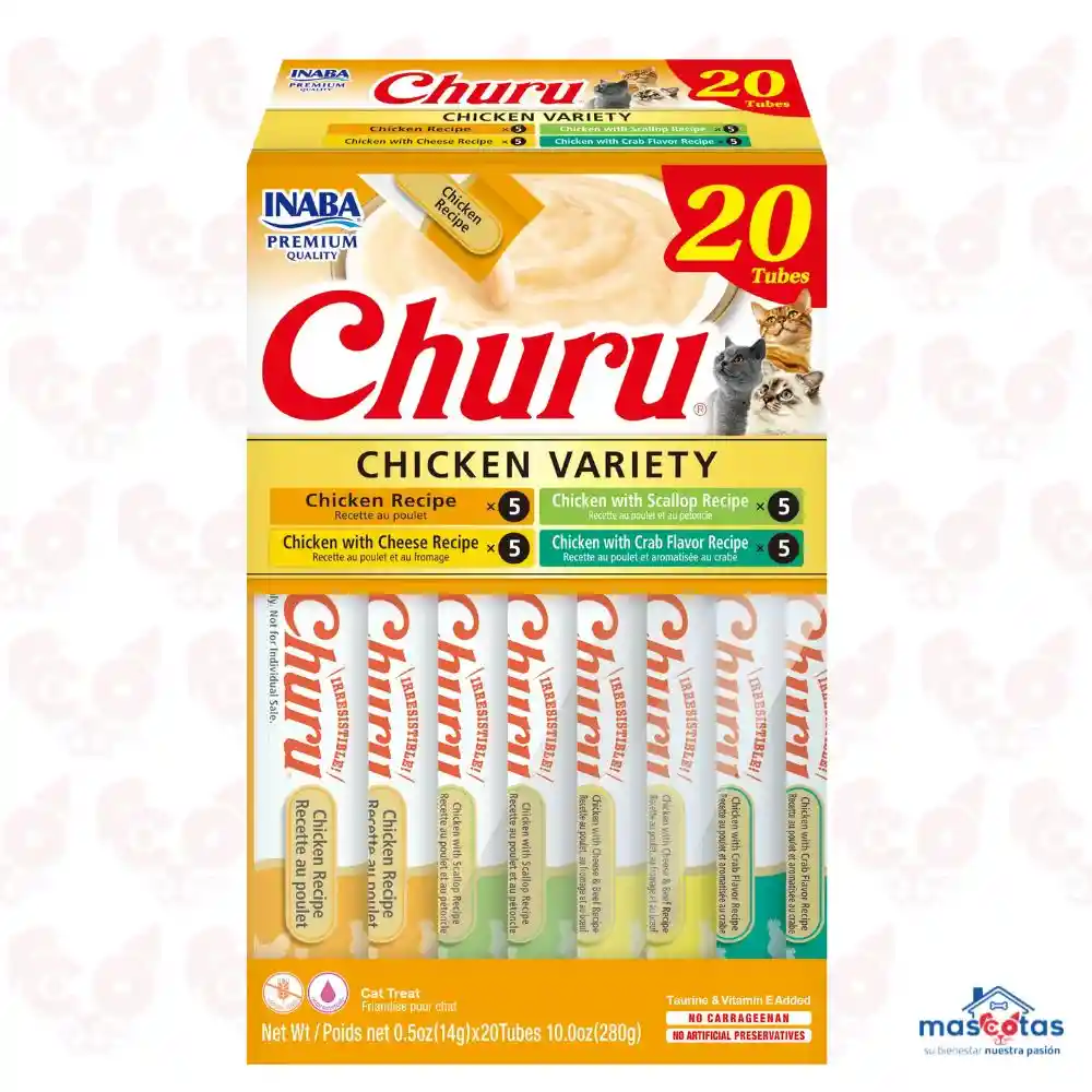 Snack Inaba Churu Variedad De Pollo 20 Unidades