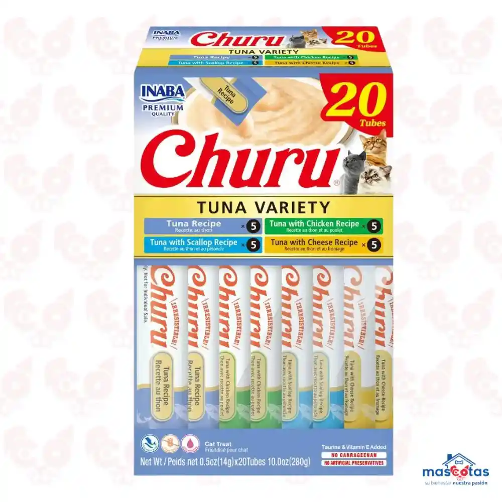 Snack Inaba Churu Variedad De Atun 20 Unidades