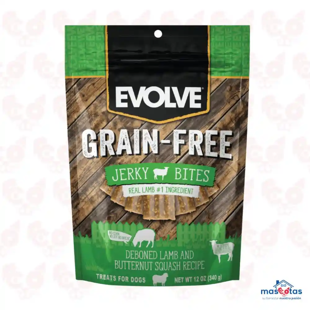 Snack Para Perro Evolve Grain Free Jerky Cordero 340g