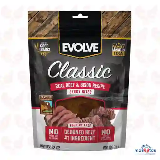 Snack Para Perro Evolve Classic Jerky Beef Bison 340g