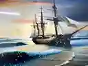 Cuadro De Velero En El Mar