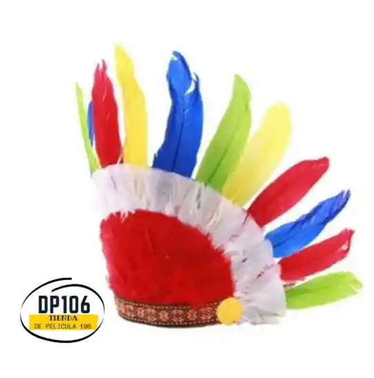 Diadema De Indio / Plumas Multicolor Disfraz Halloween