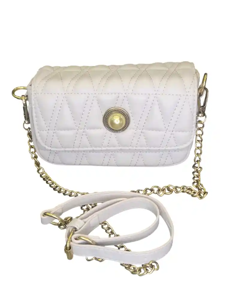 Bolso De Mano Diseño Con Perla Color Blanco