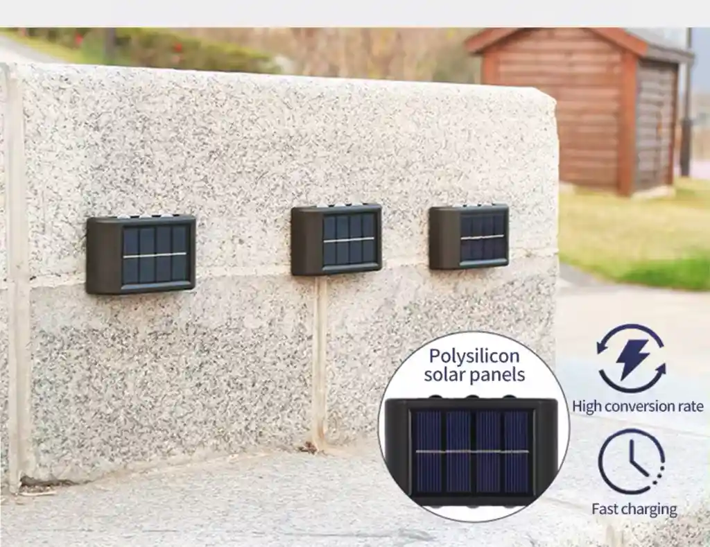 Lampara Led Aplique Solar Exteriores 6 Led					