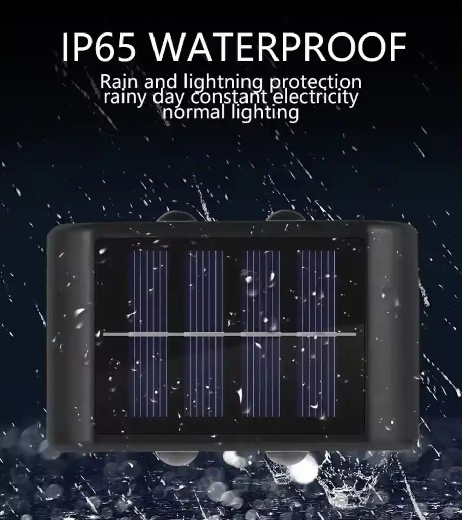 Lampara Led Aplique Solar Exteriores 6 Led					