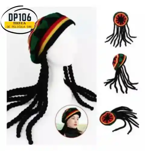 Gorro De Rastas, Boina De Rastas Jamaicana / Peluca Disfraz Halloween