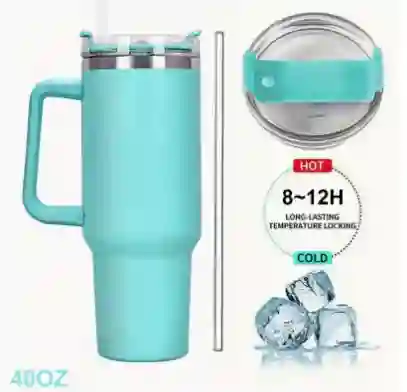 Vaso Térmico De Acero Inoxidable Aislado De 40oz Color Aguamarina