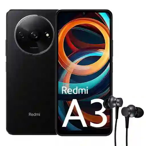 Celular Xiaomi Redmi A3 64gb /3gb Blk + Audífonos Mi In-ear