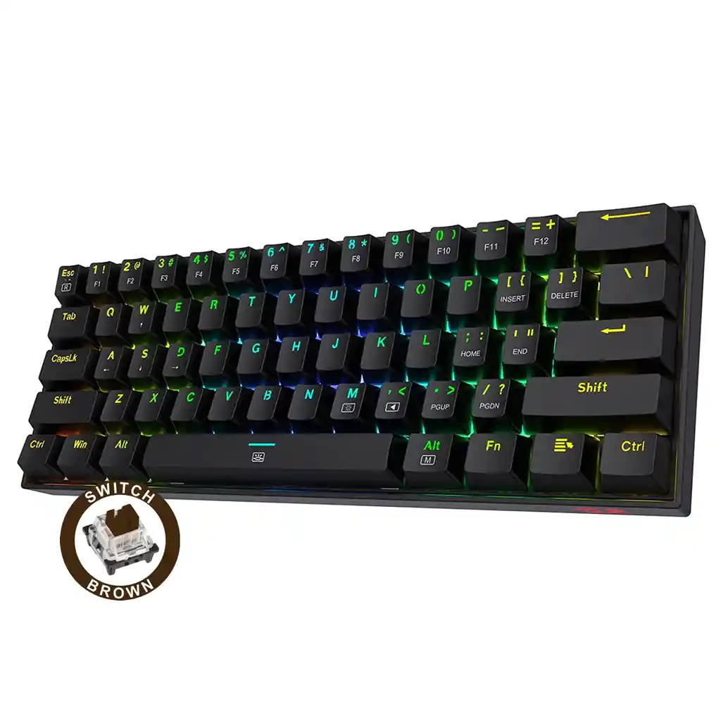 Teclado Gamer Redragon K630-rgb-sp Dragonborn 60% Sw-brown