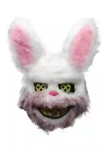 Mascara Conejo De Terror Con Luz Led Cosplay Disfraz Halloween Cotillon color blanco